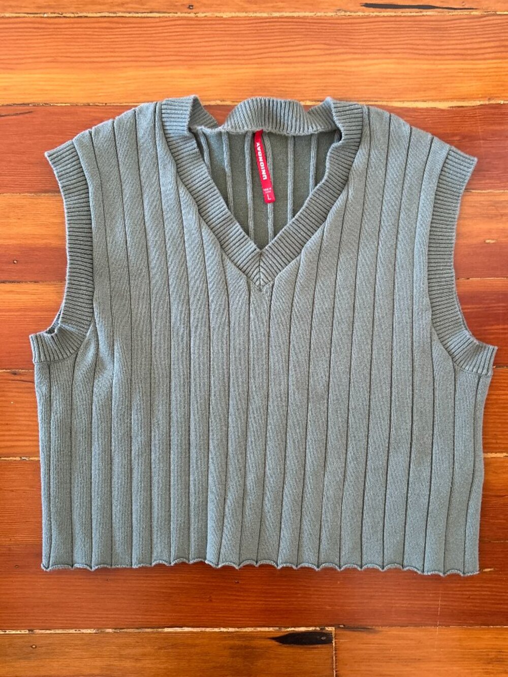 Preppy Cotton Cropped Sweater Vest Union Bay LARGE